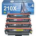 MYTONER Compatible Toner Cartridge Replacement for HP 210X 210A 210 Toner Cartridges 4 Pack High Yield for Color Pro MFP 4301fdw 4301fdn 4201dw 4201dn Series Printer Ink 210X 210A W2100X W2100A