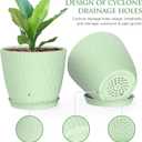 WSMKSZ 6 inch Flower Pots, 5 Pack Plant Pots with Drainage Holes and Saucers for Indoor Plants, Plastic Planters with Water Ripple for Small Garden House Plants, Nursery Pots for Succulent, Colorful