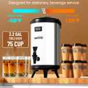 WantJoin Insulated Beverage Dispenser - 1-pack Thermal Hot and Cold Drink Dispenser with Spigot, Stainless Steel Premium 12 L/3.2 Gallon for Coffee & Hot tea,Cold Milk,Water,Juice (Silver) (EXP 02/04/26)