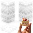 Bluesky Trading MiniWare Clear Plastic Square Plate(Pack Of 50)- 2" x 2" x .5" -Elegant Design, Perfect Party Essentials Of Appetizers, Desserts & Small Bites For Parties, Receptions & Catering Events