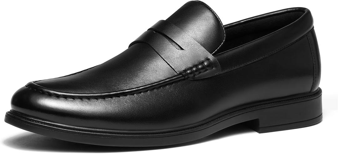 HEEZ Men's Penny Loafers, Casual Loafer Dress Shoes for Men Comfortable, Slip on Loafers for Business Formal Wedding Party Office, 11, Classic Black