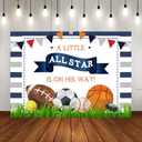 Lofaris A Little All Star is On His Way Baby Shower Backdrop Boys Sports Birthday Background Football Basketball Tennies Golf Newborn Baby Party Decorations Banner Photo Studio Booth Props 7x5ft