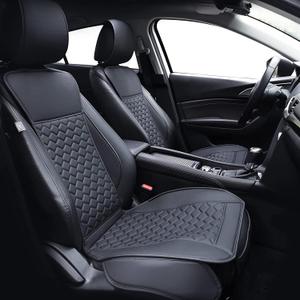 Elantrip 2PCs Front Car Seat Covers Leather Water Proof Seat Protector Universal fit for Most Cars, SUVs, and Trucks Black