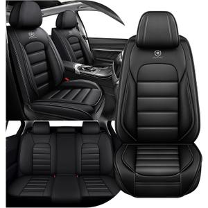 Full Set Car Seat Covers for Toyota Corolla Cross 2022-2026, Waterproof Stain-Resistant Seat Cover, Premium Nappa Leather Seat Protectors with Storage Pockets(Standard 5 Seats/Black)