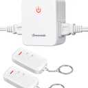 DEWENWILS 2 Side Outlets Remote Control Outlet with 2 Remotes, No Interference Wireless Remote Outlet Light Switch with 2 Outlets, 15A/1875W, 100ft RF Range, Programmable