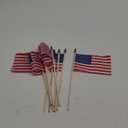 9 Pcs Small American Flags on Stick 4 x 6 Inch Mini American Handheld USA Flags Polyester 4th of July Decorations with Safety Golden Spear Tops for Memorial Day Independence Day Decorations