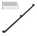5FT Black Industrial Handrail, Heavy Duty Galvanized Steel Railing Kit for Indoor and Outdoor Stairs and Steps, with Mounting Hardware