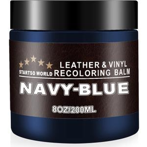 STARTSO WORLD Leather Recoloring Balm, Navy Blue Leather Repair Kit for Furniture, Leather Dye, Leather Color Restorer for Couches, Leather Couch Paint | Repair, Restore, Faded Leather