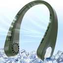 Portable Neck Fan, Bladeless Personal Fan, Rechargeable 4000mAh Battery, No Hair Snagging, 3 Speeds Faster Cooling, Ultra Quiet, Gifts for Men Women, Home, Office, Travel Essentials, Green