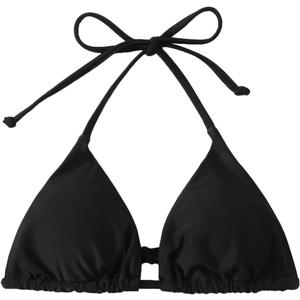 MakeMeChic Women's Plus Size Tie Back Triangle Bikini Top Swimwear Black 4XL