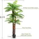 8.5ft Tall Artificial Palm Tree for Outdoors - Triple Phoenix Palm, UV Resistant, Large Fake Silk Palm Tree - Perfect for Patio, Poolside, Home Indoor Aesthetic Decor
