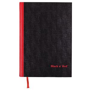 Black n' Red Notebook, Business Journal, 11-3/4" x 8-1/4", 96 Sheets, Ruled, Optik Paper, Hardcover, Casebound, Black (D66174)