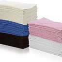 Simpli-Magic Cotton Wash Cloths 12"x12" (50 Pcs) Highly Absorbent Soft Towels Commercial Terry Washcloth for Face, Hand, Bath, Kitchen, Gym & Hotel (Multicolor)