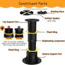 2 Pcs Adjustable Bed Frame Support Legs (8.27"-13.39") Bed Center Slat Leg Replacement Legs for Bed Frame Reinforcement Parts for Sofa Cabinets Furniture