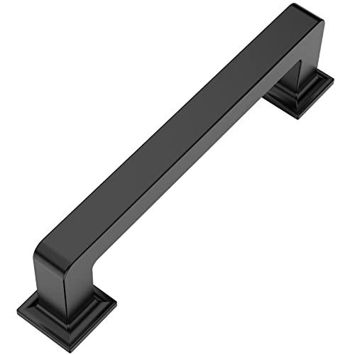 9BUILD 4 pack, 3 3/4 Inch Black Matte Cabinets Pulls - Drawer Pulls for Cabinets and Cupboards