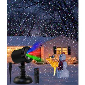 Christmas Projector Lights Outdoor, 3 Color Laser Light Projector,Waterproof Firefly Lights Show with Remote Control for Christmas, Home Decor,Christmas Gift, Wedding, Party, Garden (Black)