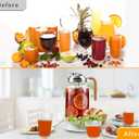 Glass Pitcher With Lid,304 Stainless Steel Lid,2 Seal Ring,64 oz(2 Quart/1.8 Liter),Mason Jar Cold Brew Water Iced Tea Brewing Breast Milk Pitcher,Sun Tea Glass Jar For Outside,Pitchers For Drinks (Brown)