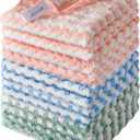 JOYMOOP Microfiber Cleaning Cloth, Mixed Color Towels with Edging, Large Size 6 Pack (11.8" x 15.7"), Absorbent Streak Free Lint Free Rags for Cleaning, Reusable and Washable Towels (Mixed [Pink+blue+green])