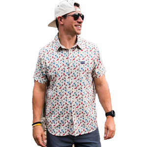 Burlebo Men’s Short Sleeve Performance Button Up – Lightweight, Quick-Dry, Comfortable Shirt for Outdoor & Everyday Wear, Size Small 