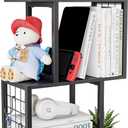 Bookshelf Desk Organizer3-Tier Shelf for Top of Desk Workspace Organizers for Office Accessories, Black