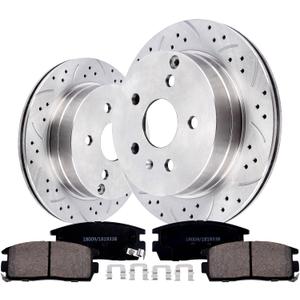 Rear Brake Pads And Rotors Kit Compatible With Chevrolet Equinox 2010-2017,For Gmc Terrain 2010-2017