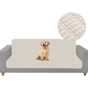 Foxdecor Couch Cover Sofa Covers Washable, Dog Bed Cover Couch Covers for 3 Cushion Couch Sofa Pet Friendly, Dog Couch Cover Furniture Covers for Pets.(Cream 58x82 inch)
