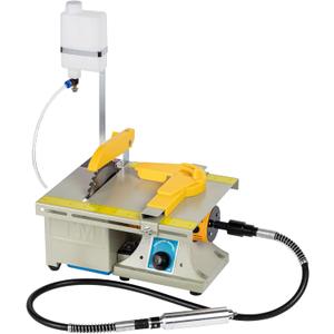 Jewelry Lapidary Saw for Cutting Rocks DIY Lapidary Equipment, 110V Mini Table Saws Grinder Polishing Machine 0-10000r/min with Flexible Shaft,Left Benchtop
