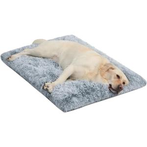 XL Dog Bed Crate Pad Mat for Cages Washable Bed for Extra Large Size Dog Soft Kennel Pad Anti-Slip Pet Bed,42" x 27",Grey