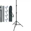 LINCO Lincostore Zenith Portable T-Shape Background Backdrop Stand Kit 5x6.7ft - 5ft Wide (Fixed) and 6.7ft High (Adjustable)- Lightweight Only 4 Lbs Easy to Carry and Storage Black