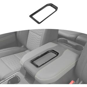 for Silverado Armrest Tray Trim Frame Black Wood Grain for Chevy Suburban 2020+ Tahoe 2021+ Silverado 2019+ for GMC Yukon 2021+ Sierra 2019+ Black Wood Grain Interior Accessories