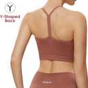 NANJI Seamless Sports Bra for Women - Padded Racerback Y Bra Low Impact Removable Pad for Fitness Gym Yoga Workout Top (M)