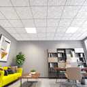 Art3d Decorative Ceiling Tile 2x2 Glue up, Lay in Ceiling Tile 24x24 Pack of 12pcs Spanish Floral in Matt White