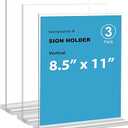 newnewshow 8.5x11 Acrylic Sign Holder 3 Pack Vertical Double-Sided Display (Optional 8.5x11 8.5x5.5 5x7 Horizontal and Vertical)