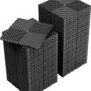 Jocoevol 60-Pcs Interlocking Tile, 12" x 12" Indoor/Outdoor Self-Drainage Interlocking Floor Tiles, Non-Slip Heavy-Duty Polypropylene Splicing Flooring Tile for Garage Patio Pool Bathroom, Black