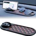 Universal Anti-Slip Car Dashboard Mat with 360 Rotating Phone Holder  Multi-Functional Organizer Pad for Phones, Sunglasses, Keys, and Daily Essentials (Brown Black)