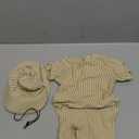 Toddler Baby Boys Seersucker Short Sleeve One Piece Rash Guard Swimsuit Zipper Bathing Suit Swimwear with Ha, 6-12 Months, Khaki