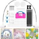 Voircoloria Balloon Arch Kit with Balloon Pump Electric, 110V 600W Automatic Dual Nozzle Portable Inflator with Balloon Arch Stand for Birthday Gender Reveal Baby Shower Balloons Party Decorations