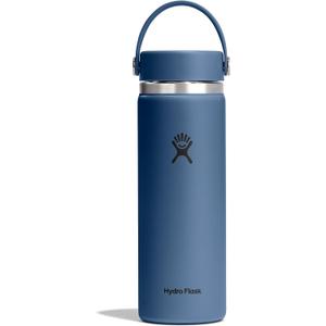 Hydro Flask Water Bottle - Insulated Stainless Steel - Wide Mouth Flex Lid, Non Spill, Leakproof and Refillable in 20 Oz Harbor Blue