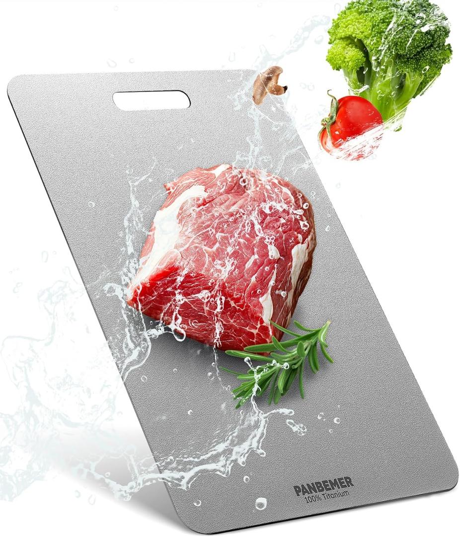 Titanium Cutting Board, Food Grade 100% Pure Titanium Cutting Boards for Kitchen, Non-Toxic Double-Sided Chopping Board, Dishwasher Safe, Easy to Clean  12 x 9 Inch