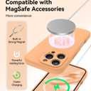 AOTESIER Magnetic for iPhone 16 Pro Max Case, [Compatible with MagSafe][Camera Protection], Food Grade Silicone Phone Case with [2 Screen Protectors], Anti-Scratch Lining, 6.9inch, Peach