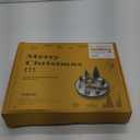 12 Pcs Christmas Table Decorations Village Sets with 13" Lazy Susan Winter Xmas Holiday Table Centerpieces Town Building Collection, Light-up House Trees Santa Snowman Indoor Decor