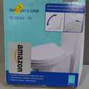 Hibbent Premium Elongated Toilet Seat with Quiet Close, One-Click to Quick Release, Installation Non-Slip Seat Bumpers, Slow Toilet Seat and Cover, Cleaning-White Color