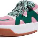 LUCKY STEP Womens Platform Fashion Sneakers Lace up Casual Faux Leather Comfortable Thick Sole Tennis Walking Shoes, 9