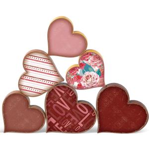 Yousoontic 6 Pcs Valentine's Day Rustic Wooden Heart Table Sign Love Heart Shape Tabletop Centerpiece Red Pink White Farmhouse Tiered Tray Decor for Wedding Birthday Party Supplies