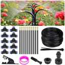 360 Adjustable Drip Irrigation System - Garden Watering System 33FT with 10 Nozzles, Drip Irrigation Kit for Garden, Yard, Lawn, Greenhouse, Plants, 5/16 inch Hose