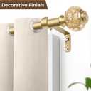 3/4 Inch Gold Bay Window Curtain Rods, USFOOK Telescoping Curtain Rods for Bay Windows 36-72 Inch (Center Rod), 20-36 Inch (Side Rods) with Translucent Finials