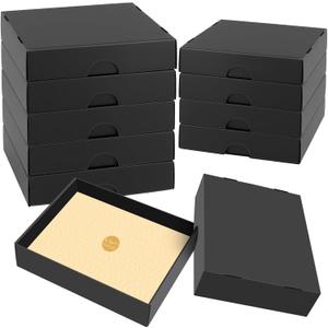 10 Pack A4 Paper Storage Box for 11"x8.5" Inch Letter Paper, Cardboard Photo Organizer with Lid, Craft/Arts Storage Containers, Scrapbook Storage Box for Office School Home,9x12x2.5inch