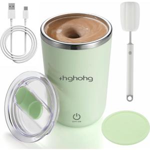 Self Stirring Coffee Mug, 2025 New Automatic Magnetic Stirring Cup, 12Oz, Rechargeable Electric Mixing Cup for Coffee, Milk, Tea,Portable For Travel, Office,School, Gym And Gift (Green)