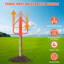Fence Post Driver t-Post Pounder, Heavy Duty Steel Post Hammer with Handle for Wooden/u-Channel/Metal Fences, Orange 8lbs