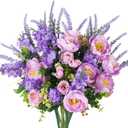 HUAESIN Artificial Flowers Silk Rose Peony Bouquets Purple Flowers Artificial Bouquet Silk Flower Arrangements for Home Table Centerpieces Wedding Indoor Outdoor Decorations
